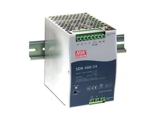 MEAN WELL SDR-480-48 strømforsyning for DIN-skinne 48 V/DC 10 A 480 W, antall utganger: 1