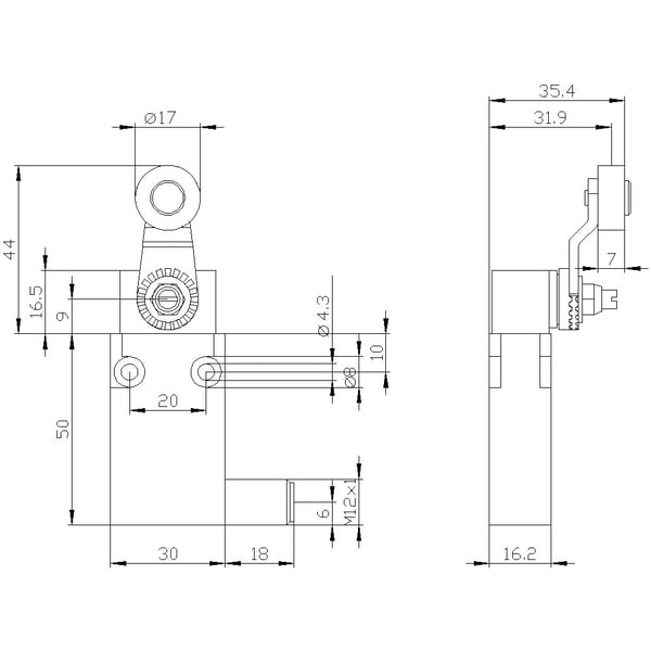 Siemens 3SE5413-0CN20-1EB1, Metall, IP67, Cuboid, 55 mm, 105 mm, 35 mm
