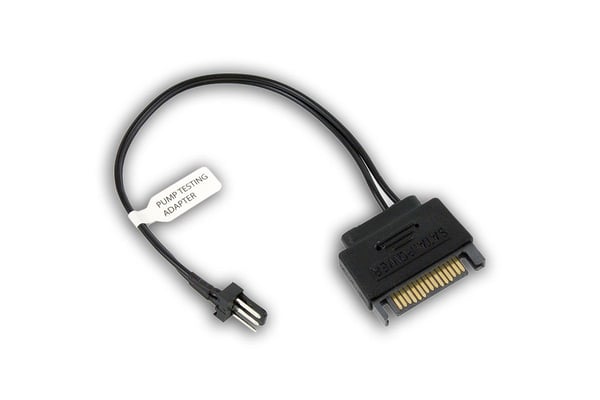 EkWaterBlocks Pump testing adapter - Strømadapter - 3-pins viftekontakt (hann) til SATA-strøm (hann) - 15 cm