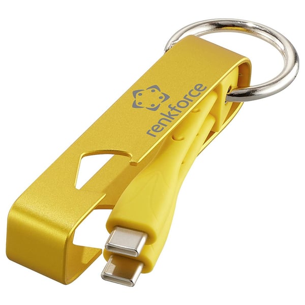 Renkforce USB-kaapeli USB 2.0 USB-C® stik 0.15 m Gul #####Key fob, #####Pullonavaaja RF-6721082