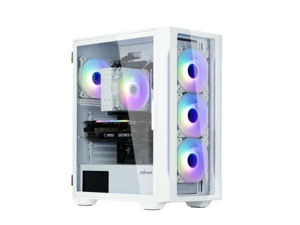 Zalman I3 NEO TG WHITE, Midi Tower, PC, Valkoinen, ATX, mikro ATX, Mini-ITX, Muovi, Terästä, Karkaistu lasi, 16,2 cm