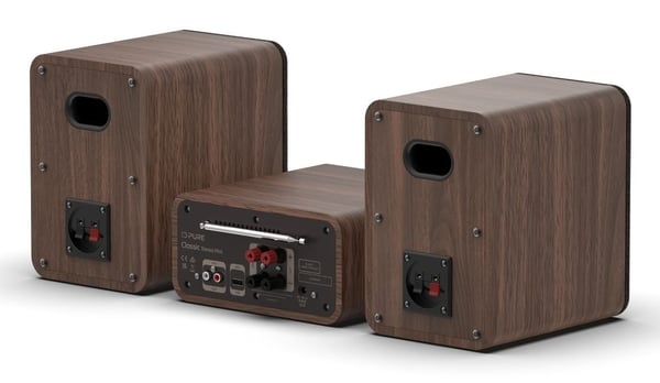 PURE Classic Stereo Mini stereoanläggning DAB+/FM Bluetooth CD USB, brun/valnöt