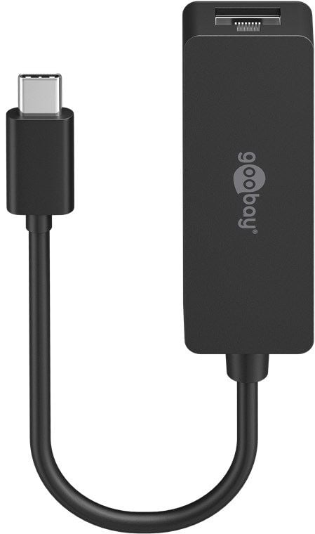 Goobay 76579, USB-C, RJ-45, 0,1 m, Svart