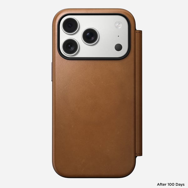 Nomad Modern Leather Folio, Folio, Apple, iPhone 17 Pro, 16 cm (6.3"), Tan (gul-brun)