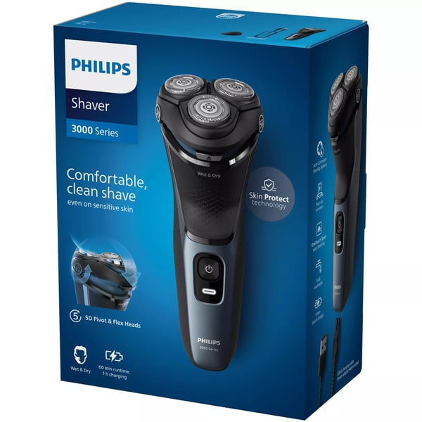 Philips 3000 Series S3144 - Barbermaskin - trådløs - marineblå