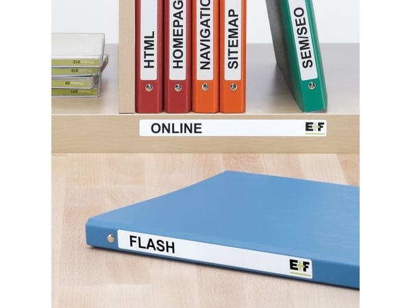 HERMA Special - Papir - matt - permanent selv-adhesiv - hvit - 192 x 16.9 mm 400 etikett(er) (25 ark x 16 opake arkivmappeetiketter