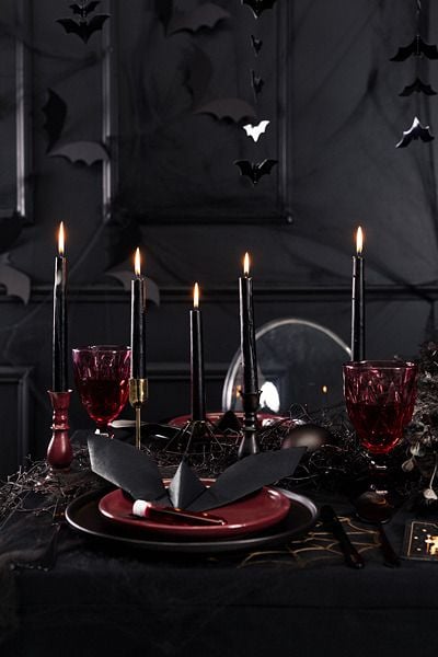 PartyDeco SKMAT-010, Rund, Svart, 5 timer, 10 stykker