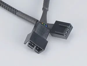 Akasa PWM fan extension cable, 0,3 m, 4-pin PWM, 4-pin PWM, Nikkeli, Musta, 80 mm
