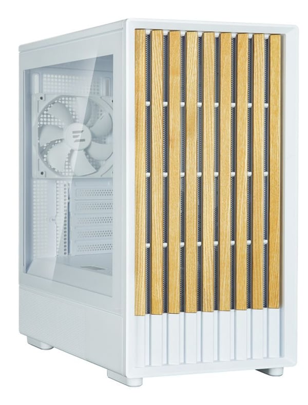 Zalman P10 NAMU PC-kotelo, micro-ATX Mini Tower, valkoinen, karkaistu lasikylki