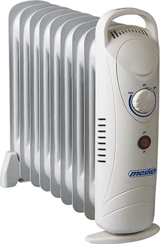 Mesko Home MS7805, Öljysähkölämmitin, Öljy, Sisätila, Lattia, Valkoinen, 1000 W