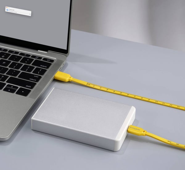 Renkforce RF-6721076, 1 m, USB A, USB C, USB 2.0, 0,48 Gbit/s, Gul