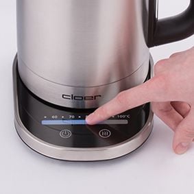 Cloer 4459 - Kjele - 1.7 liter - 2.2 kW - matt rustfritt stål / svart
