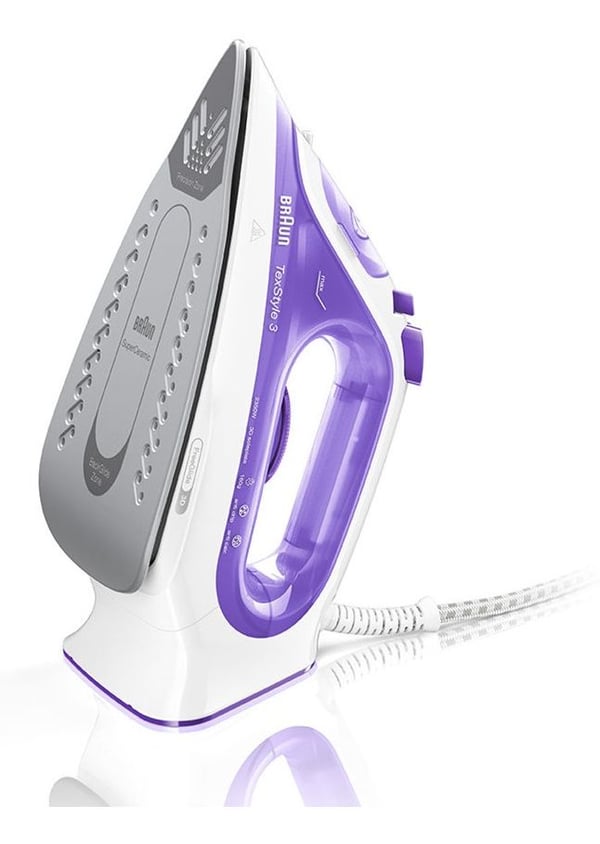 Braun TexStyle 3 SI 3042 VI - Dampstrykejern - såleplate: FreeGlide 3D SuperCeramic - 2350 W - purpur