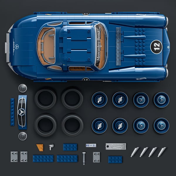 Hot Wheels Mattel Brick Shop Mercedes-Benz 300 SL-byggsats (1 600 delar) för samlare, Byggsats, 17 År, Plast, 1600 styck, 3,55 kg