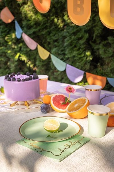 PartyDeco TPP91, Plate, Rund, Papir, Flerfarget, Monokromatisk, 6 stykker