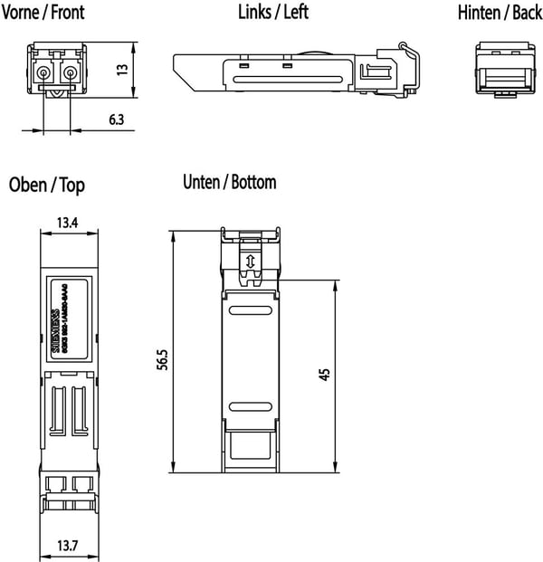 Siemens 6GK5992-1AM30-8AA0, Gigabit Ethernet, CE, RoHS, 60 mm, 100 mm, 22 mm, 100 g