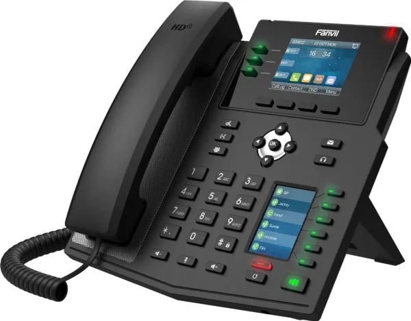 Fanvil X4U, IP-telefon, Sort, Kablet håndsett, 12 linjer, LCD, 7,11 cm (2.8")