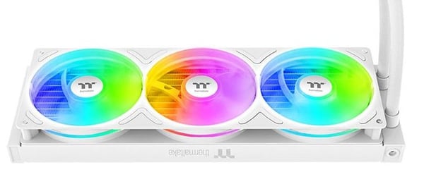Thermaltake TH360 V3 Ultra ARGB, Alt-i-ett væskekjøler, 12 cm, 500 RPM, 2500 RPM, Hvit