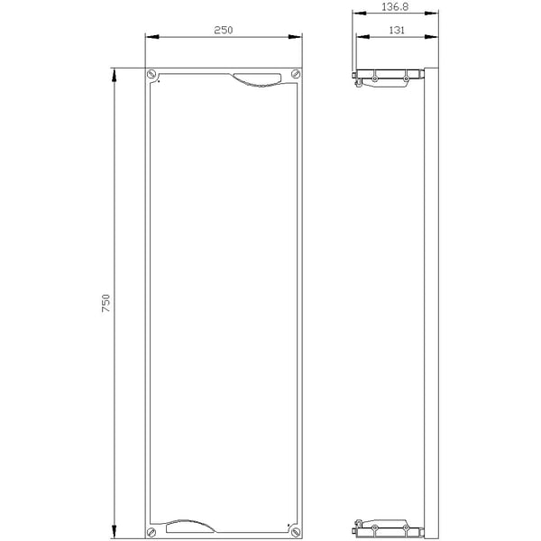 Siemens 8GK45015KK12 ALPHA 400/630 DIN, Leerfeldabdeckungs-Einbausatz mit Stützer, H=750 B=250 Leistungsschalter-Bausatz Kunststoff Lichtgrau 1 St....