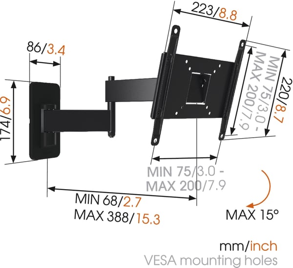 Vogels MA2040-A1 TURN Wall Mount 19-40