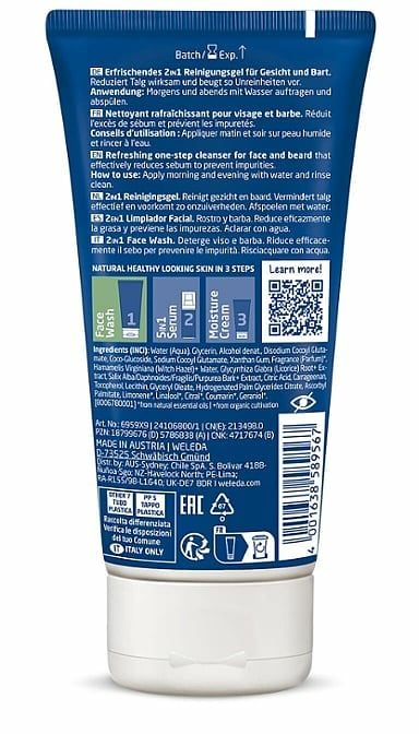 Weleda 2-i-1 ansiktsrengöring för män - 100 ml