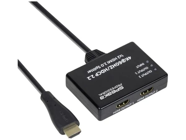 SpeaKa Professional SP-9443508, HDMI, 2x HDMI, 4096 x 2160 pikseliä, Musta, 4K Ultra HD, 0,6 m