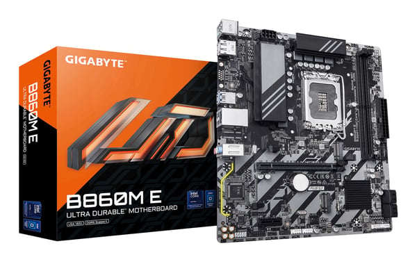 Gigabyte B860M E -emolevy, LGA1851, micro ATX, DDR5