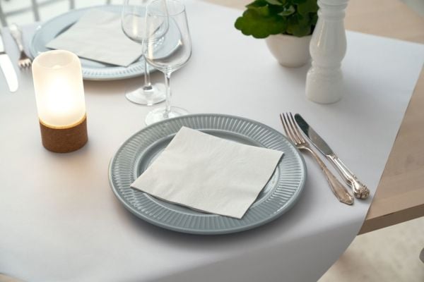 Duni - Serviet - Størrelse 40 x 40 cm - engangs - hvid (pakkaus 125 kpl)