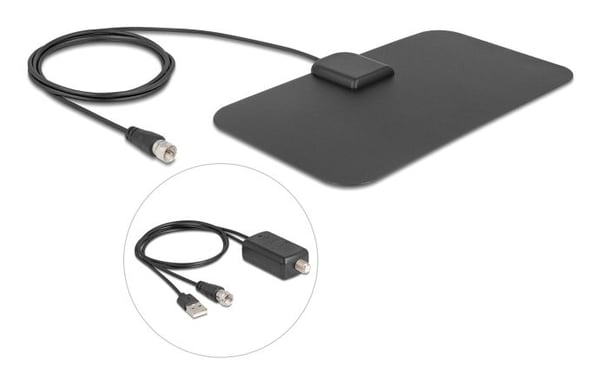 DeLOCK 12085, Sisätila, musta, Ympärisäteilevä, 2 m, 25 dBi, DAB+, DVB-T2