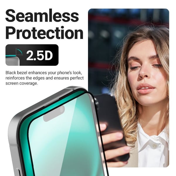 Crong 3D Armour Glass - Herdet glass til iPhone 17 Pro Max + monteringsramme