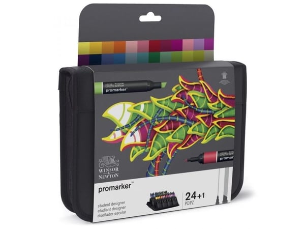 Winsor & Newton 884955043295, 24 stykker, Blå, Burgunder, Grønn, Khaki, Limefarget, Oransje, Rosa, Rød, Turkis, Assortert, Sort, Berry Red, Burgund...