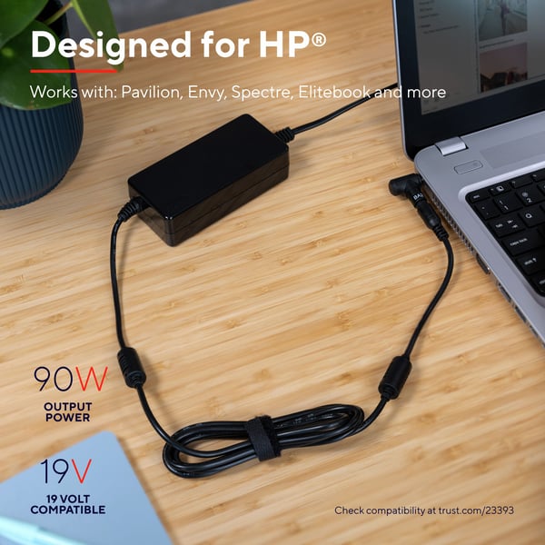 Trust Maxo Laptop Charger for HP - Strømadapter - AC 100-240 V - 90 watt - Europa