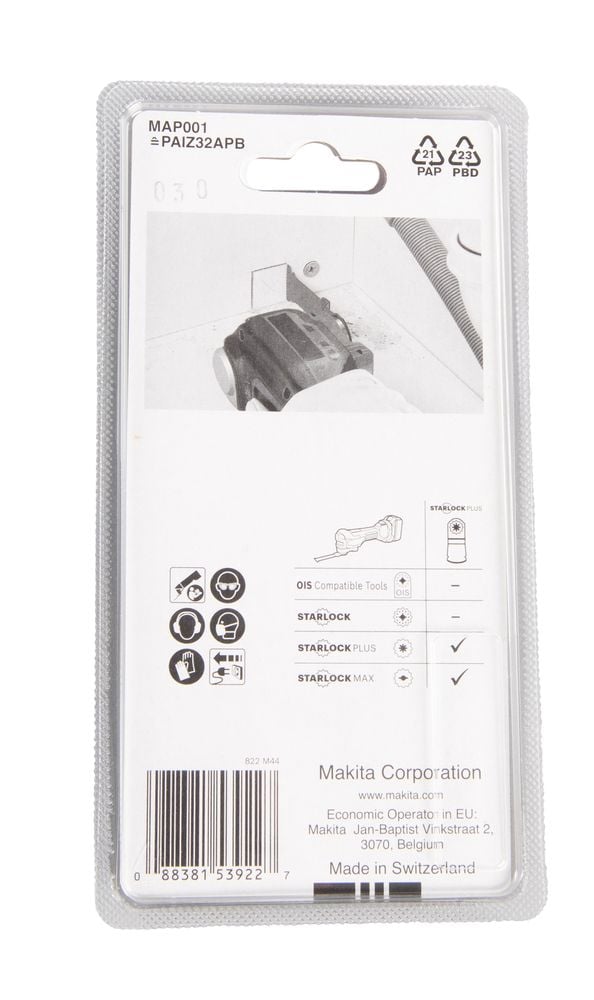 Makita B-66329, Sahanterä, Metalli, Puu, Kaksoismetalli, 6 cm, 32 mm, 1 kpl