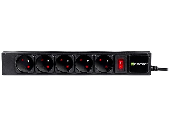 Tracer Surge protector PowerGear 5 m Black (5 outlets), 5 m, Sisätila, Tyyppi E, Tyyppi E, Suora, IP20