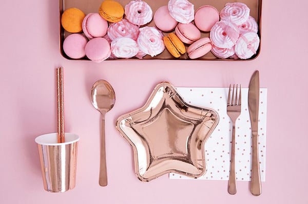 PartyDeco TPP11-019R, Tallrik, Andra, papper, Rose Gold, Monokromatiskt, 6 styck