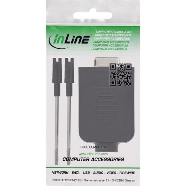 InLine D-Sub 9 utbrytningsplint - sockel - skruvplint - räfflad skruv (92501G)