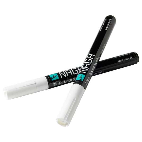 Chalkmarker NAGA hvid 2 mm - til glastavler - (2 stk.)