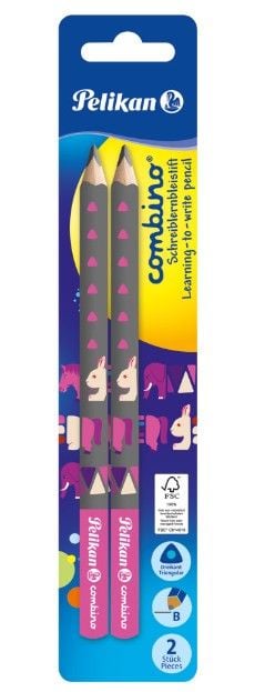 Pelikan 811170, B, Rosa, Triangulär, Blåsa, 2 styck