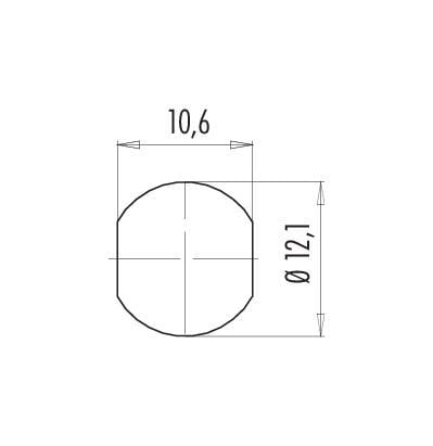 BINDER 99-9115-70-05, M12, urosliitin, polyamidi, kultainen, juotos, IP67