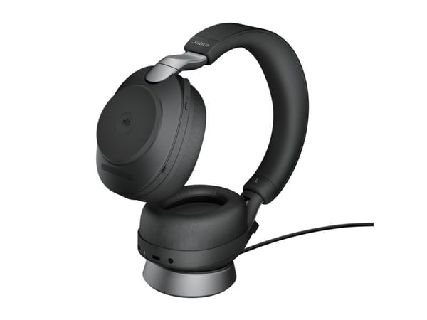 Jabra Evolve2 85 MS Stereo - Hodesett - full størrelse - Bluetooth - trådløs, kablet - aktiv støydemping - 3,5 mm jakk - lydisolerende - svart - Ce...