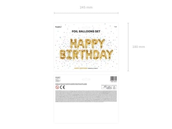 PartyDeco FB6M-019, Lekeballong, Folie, Gull, Monokromatisk, Fest, Allsidig