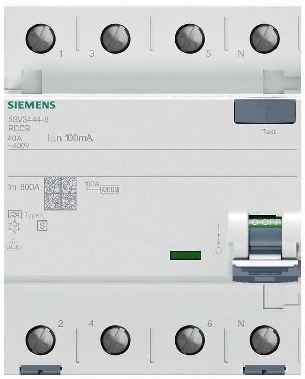 Siemens 5SV34448 FI säkerhetsbrytare 40 A 0,1 A 400 V