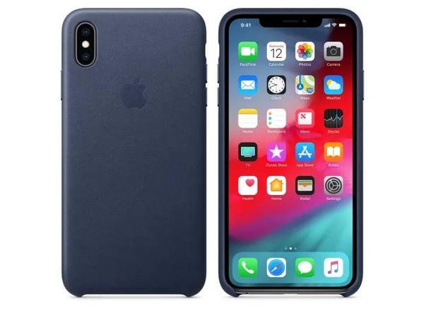 Apple - Skydd för mobiltelefon - läder - midnattsblå - för iPhone XS Max