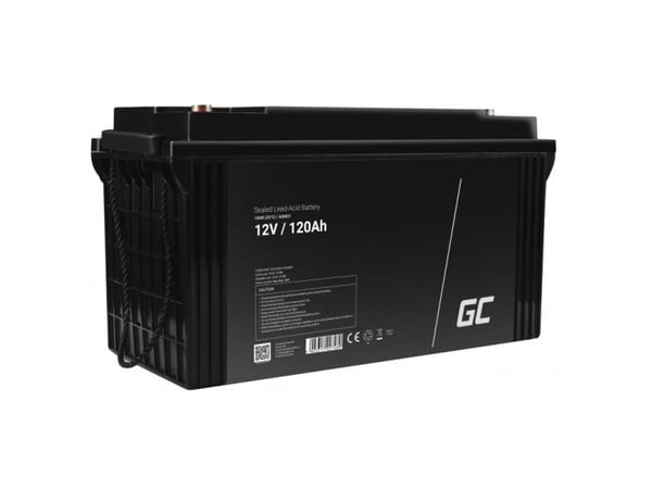 Green Cell AGM31, 120 ah, 12 V, Meri/vapaa-aika, Huoltovapaa, Musta, 175 mm