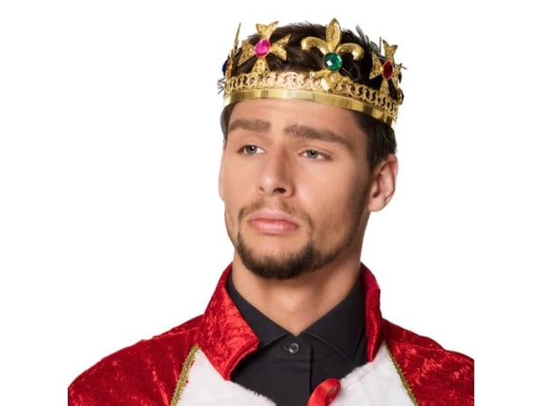 Boland 64551, Fancy dress crown, Adult, Male, Acrylic, Iron, Gold, Multicolour, 140 g