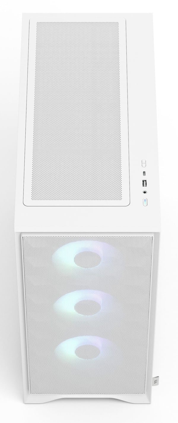 Fractal Design Pop 2 Air TG RGB - Mid tower - ATX - genomskinlig sidopanel (härdat glas) - ingen strömförsörjning (ATX) - vit - USB/ljud