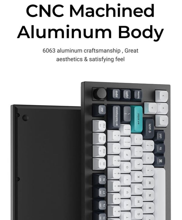 Keychron Q1 Max trådlöst 75 %-tangentbord Gateron Jupiter Banana, Carbon Black