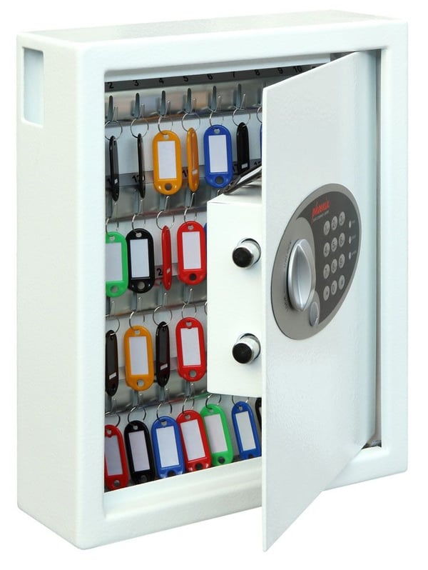 Phoenix Safe Co. Cygnus KS0032E, Metalli, Valkoinen, 48 koukku(a), Elektroninen, 7,5 L, 300 x 100 x 360 mm