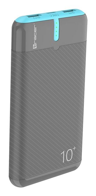 Tracer EnerGo - Powerbank - 10000 mAh - 37 Wh - 3 lähtöliitäntää (2 x USB, USB-C) - valkoinen, musta