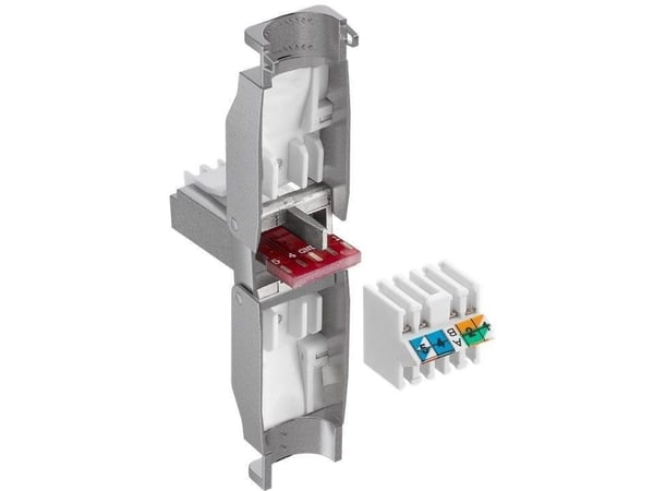 Goobay 38293, RJ45 hane (8P8C), Grå, Hvid, Plast, Cat6, U/FTP (STP), Guld